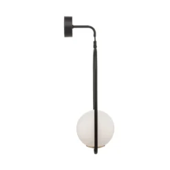 Aplique de pared Samba, cristal opalino/negro, 1 luz