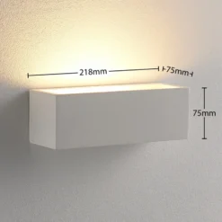 Aplique de pared Santino de Lindby, 22 cm, yeso, G9, se puede pintar