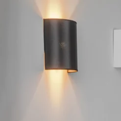 Aplique de pared Satin en satén, negro/dorado