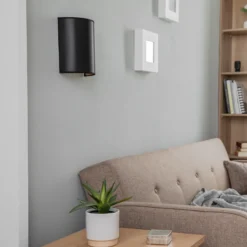 Aplique de pared Satin en satén, negro/dorado