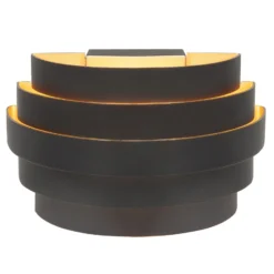 Aplique de pared Scudo, negro, ancho 20 cm, aluminio, G9