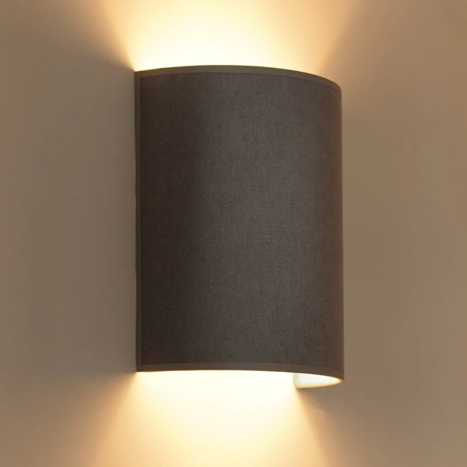 Aplique de pared Semi Circle, Soro, gris, E27