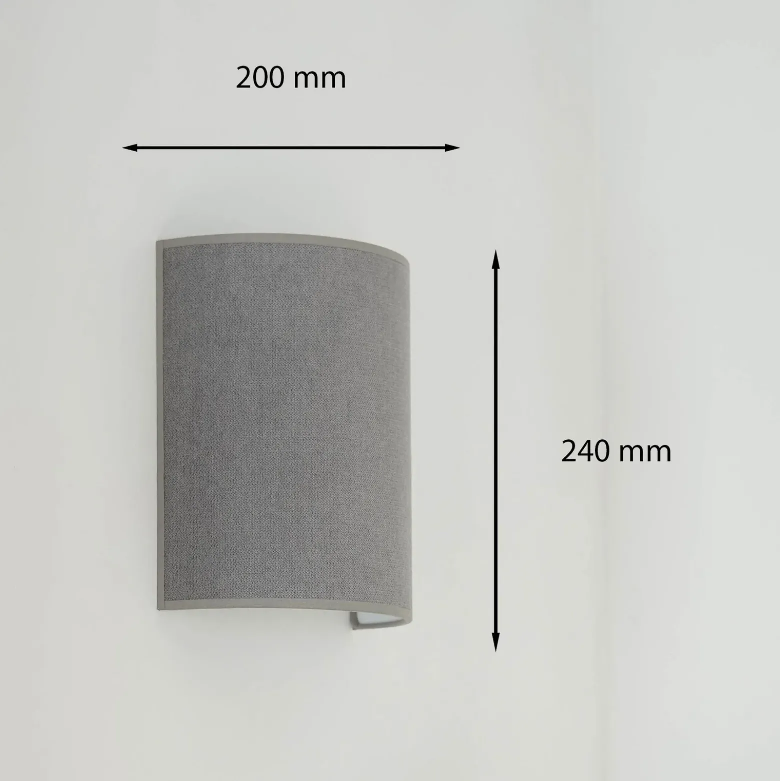 Aplique de pared Semi Circle, Soro, gris, E27