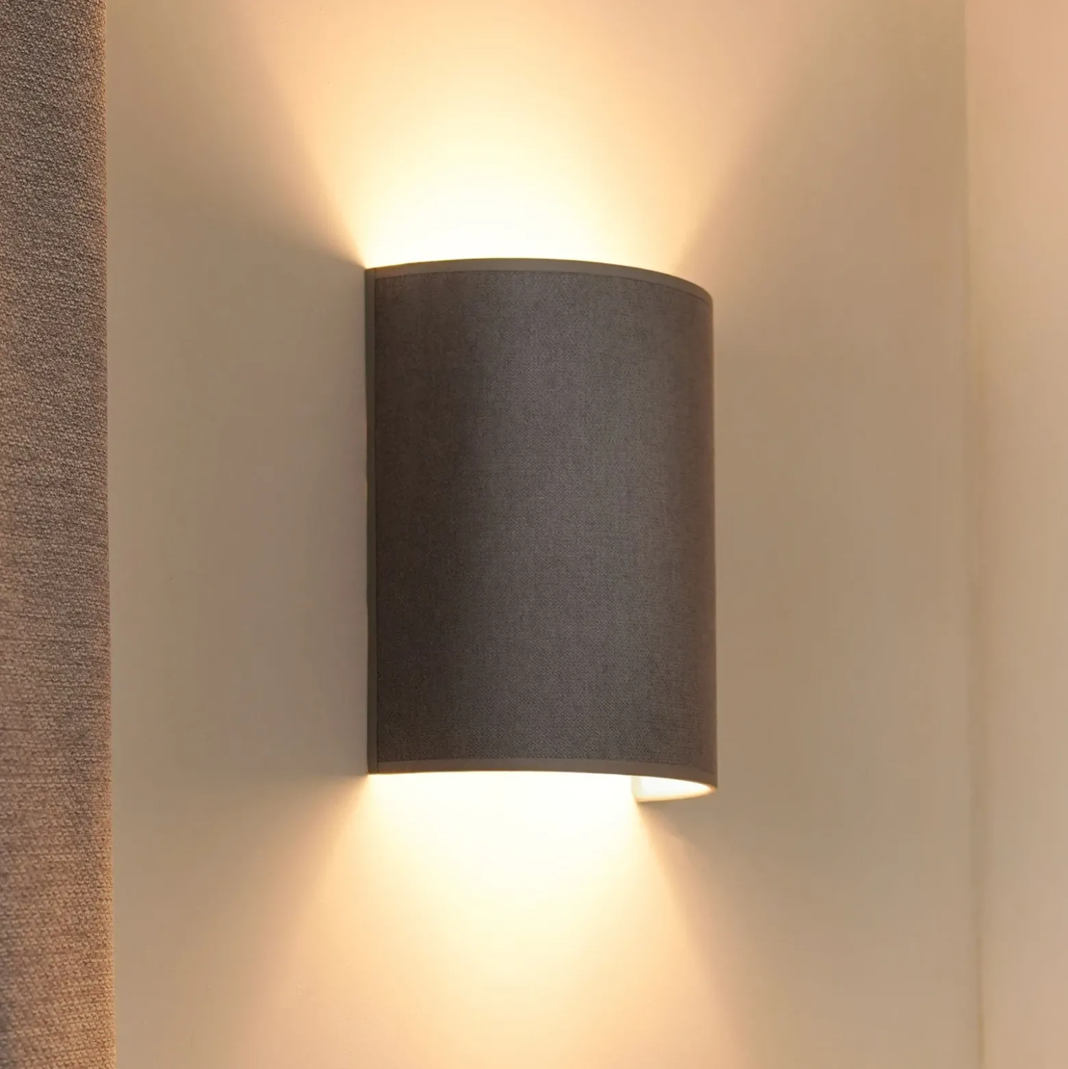 Aplique de pared Semi Circle, Soro, gris, E27