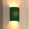 Aplique de pared Semi Circle, terciopelo, verde oscuro, E27