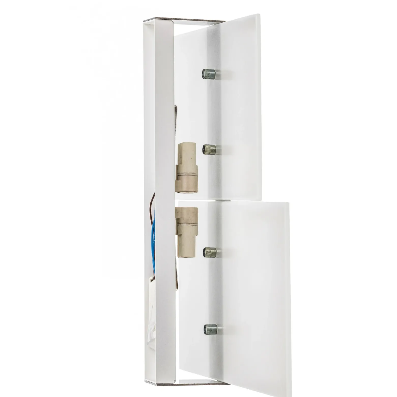 Aplique de pared Shifted, dos secciones de cristal, cromado