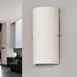 Aplique de pared Sidra de Lucande, altura 28 cm, cristal, semicircular