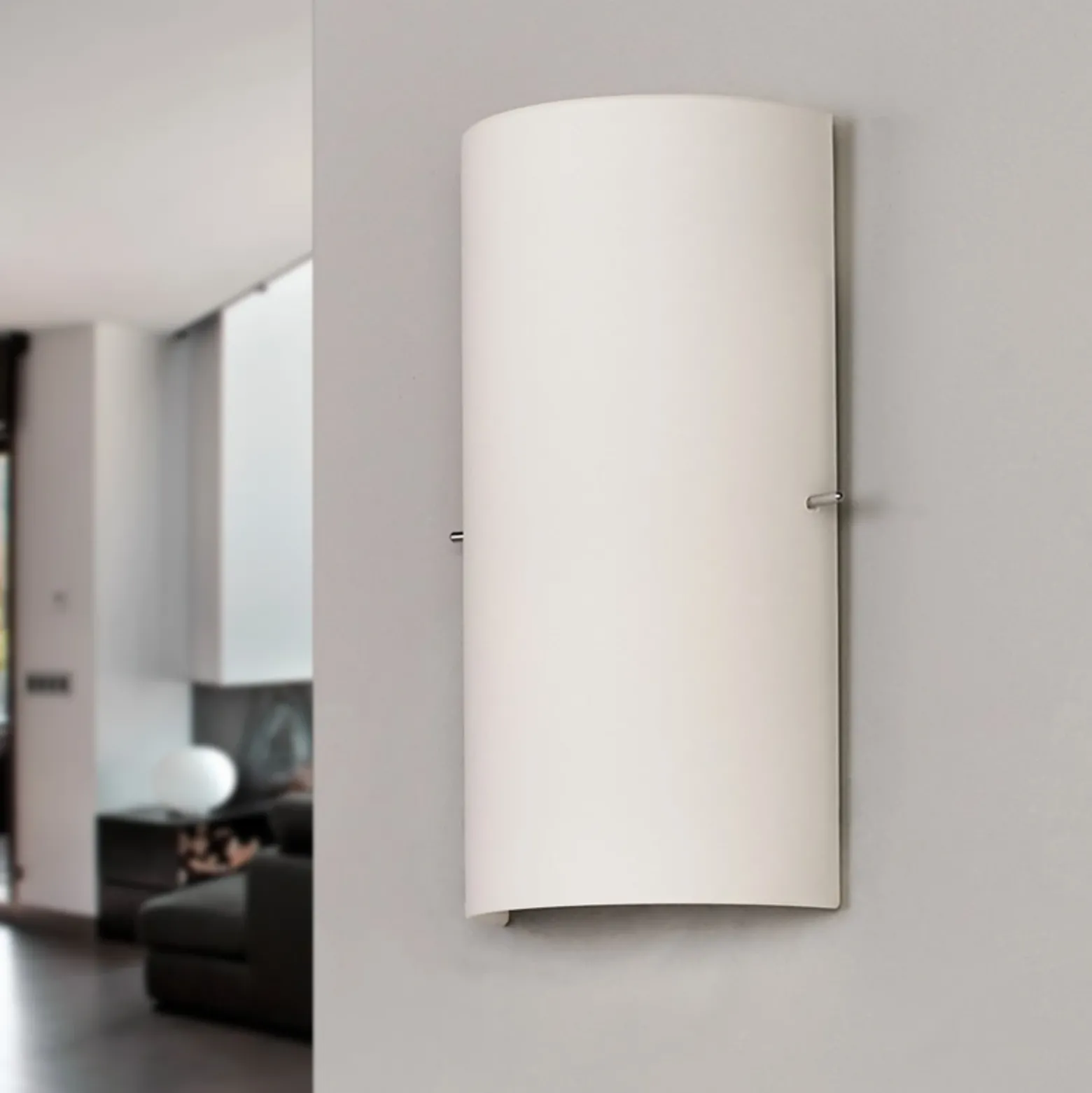 Aplique de pared Sidra de Lucande, altura 28 cm, cristal, semicircular