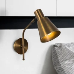 Aplique de pared Sivani MR-663, oro antiguo, metal, Ø 15 cm