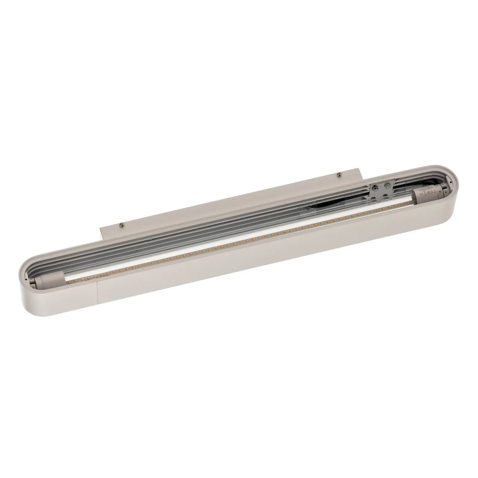 Aplique de pared Soft, 60 cm de ancho, blanco, aluminio, G13