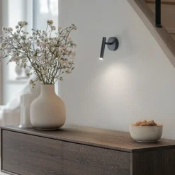 Aplique de pared Sopel, antracita, 1 luz, acero, altura 15 cm