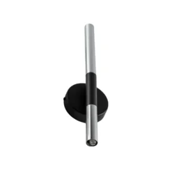 Aplique de pared Sopel Lux, 2 luces, negro/plateado, altura 38 cm