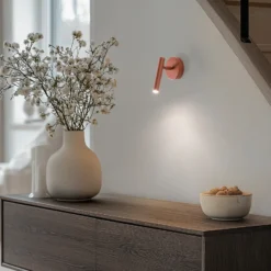 Aplique de pared Sopel, rojo ladrillo, 1 luz, acero, altura 15 cm