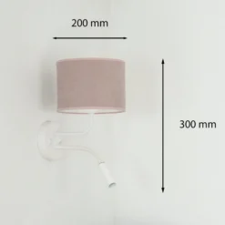 Aplique de pared, Soro, blanco/rosa, brazo de lectura