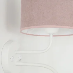 Aplique de pared, Soro, blanco/rosa, brazo de lectura