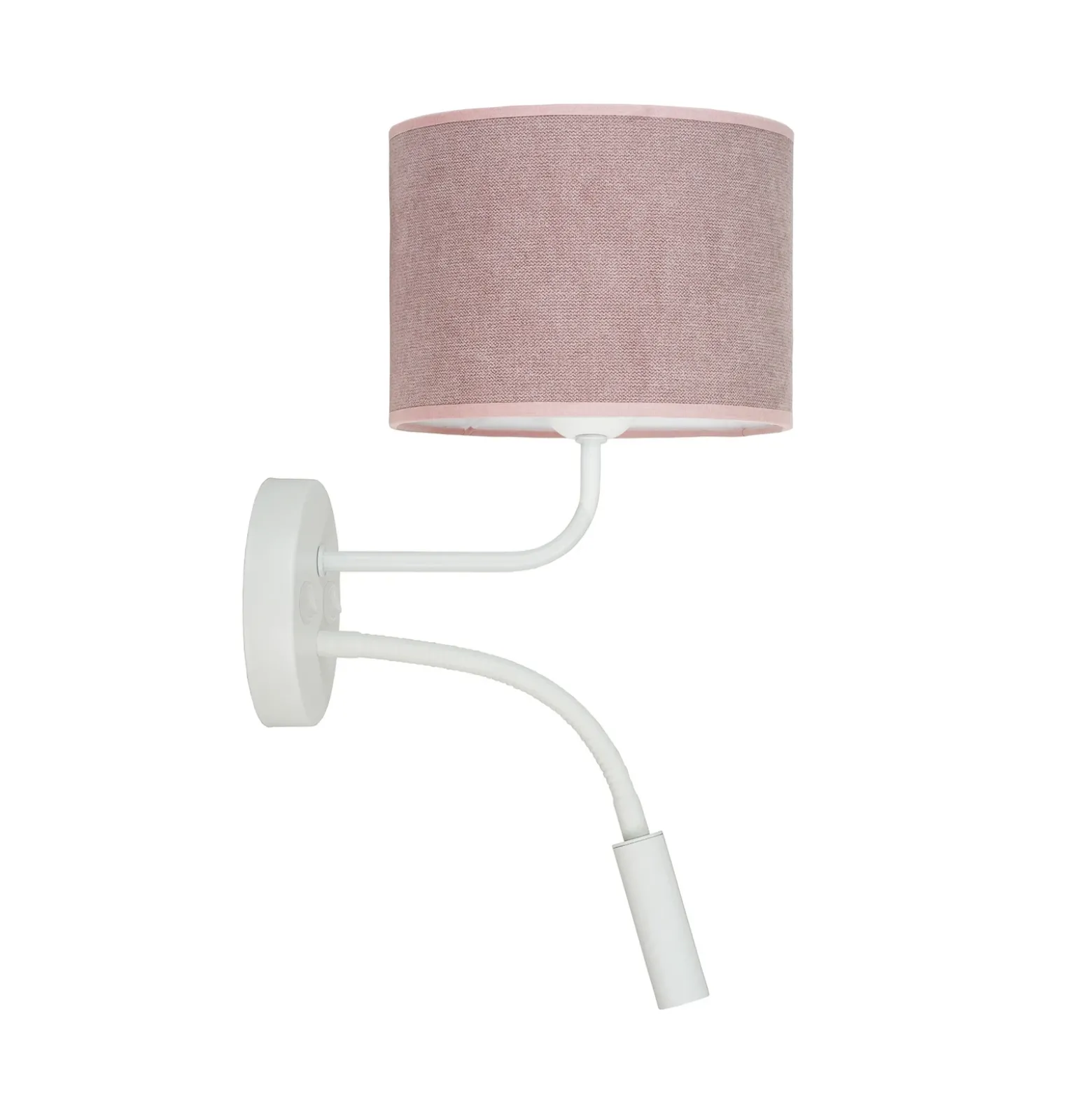 Aplique de pared, Soro, blanco/rosa, brazo de lectura
