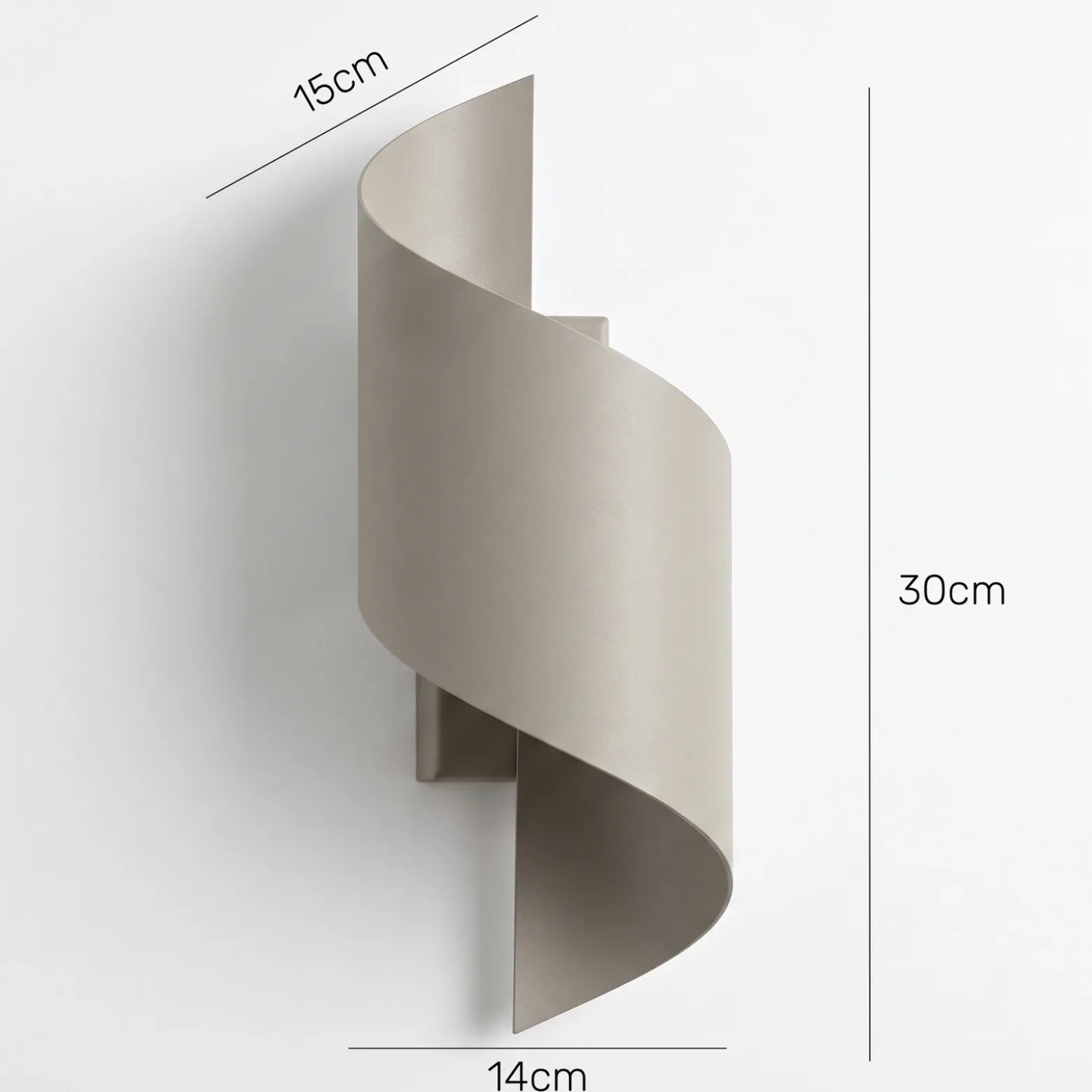 Aplique de pared SPINER, beige, altura 30 cm, metal, G9