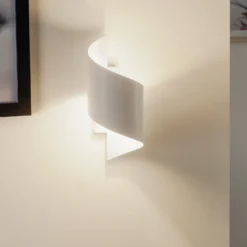 Aplique de pared Spiner blanco, altura 30 cm, acero