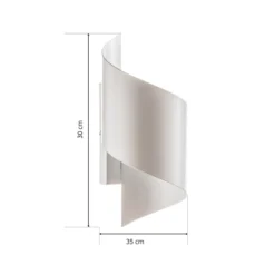 Aplique de pared Spiner blanco, altura 30 cm, acero