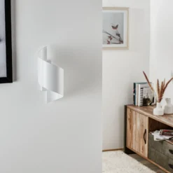Aplique de pared Spiner blanco, altura 30 cm, acero