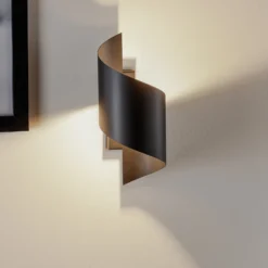 Aplique de pared Spiner negro, altura 30 cm, acero