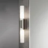 Aplique de pared Splash, 2 luces, níquel mate
