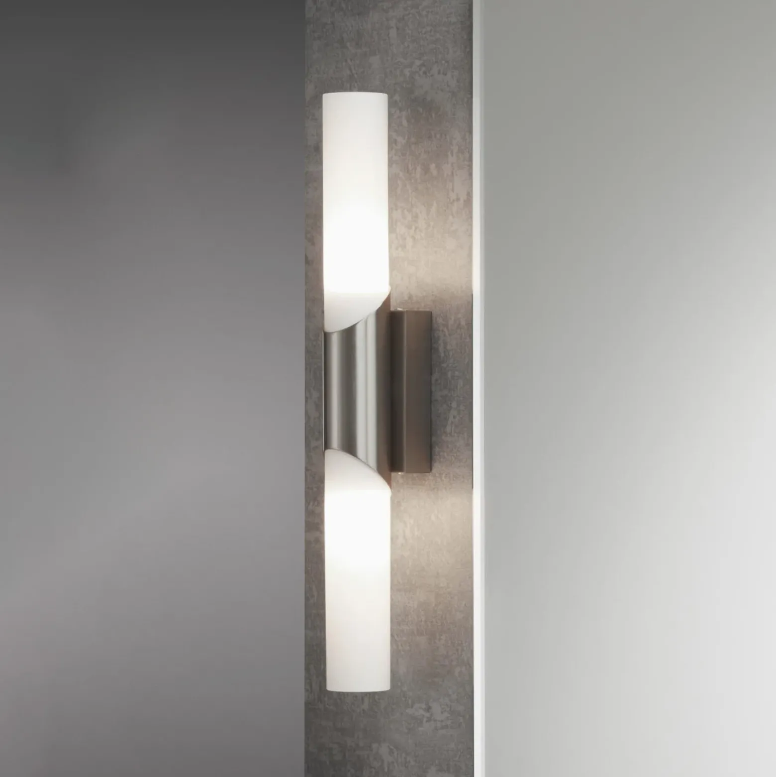 Aplique de pared Splash, 2 luces, níquel mate