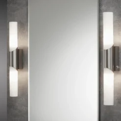 Aplique de pared Splash, 2 luces, níquel mate
