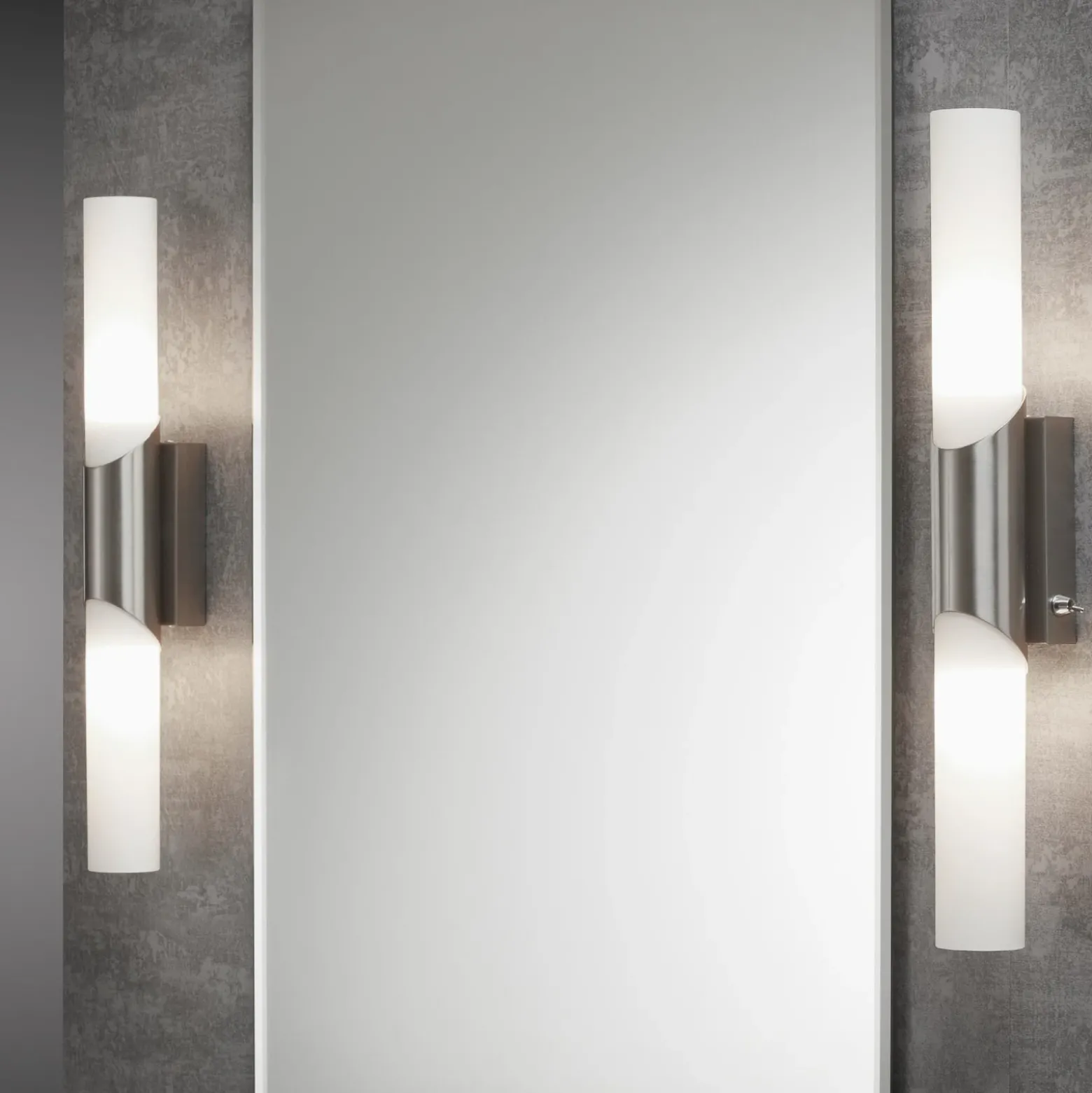 Aplique de pared Splash, 2 luces, níquel mate