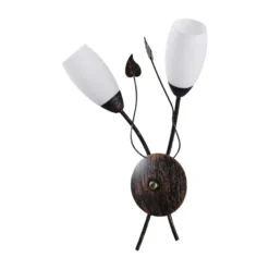 Aplique de pared Stefania de Lindby, negro/dorado, cristal, E14, 42,5 cm
