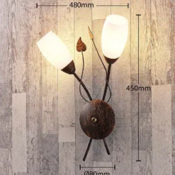 Aplique de pared Stefania de Lindby, negro/dorado, cristal, E14, 42,5 cm