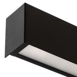 Aplique de pared Straight L, 122 cm, negro