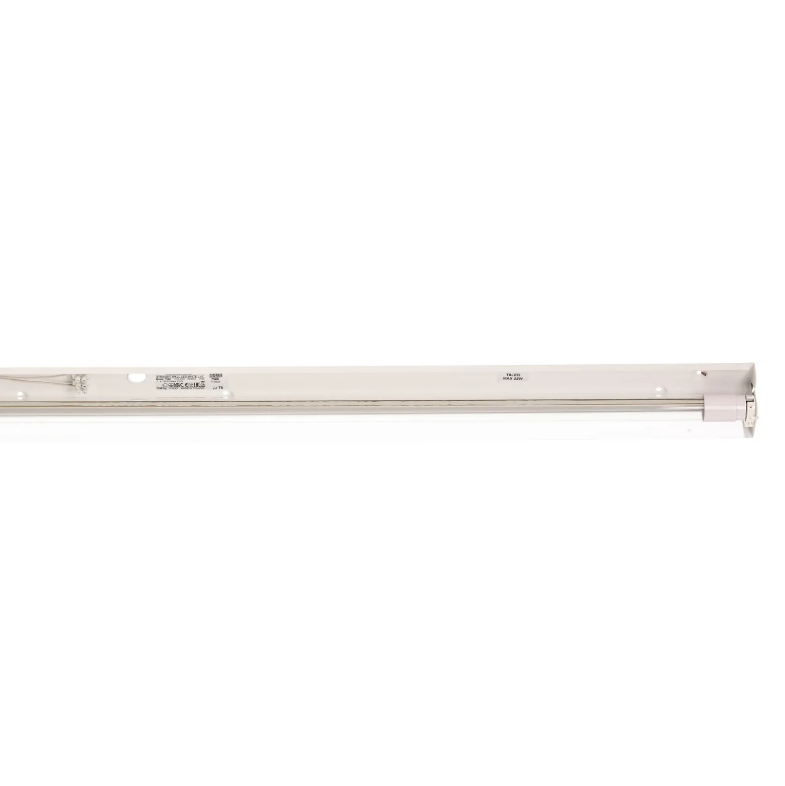 Aplique de pared Straight L, 122 cm, blanco