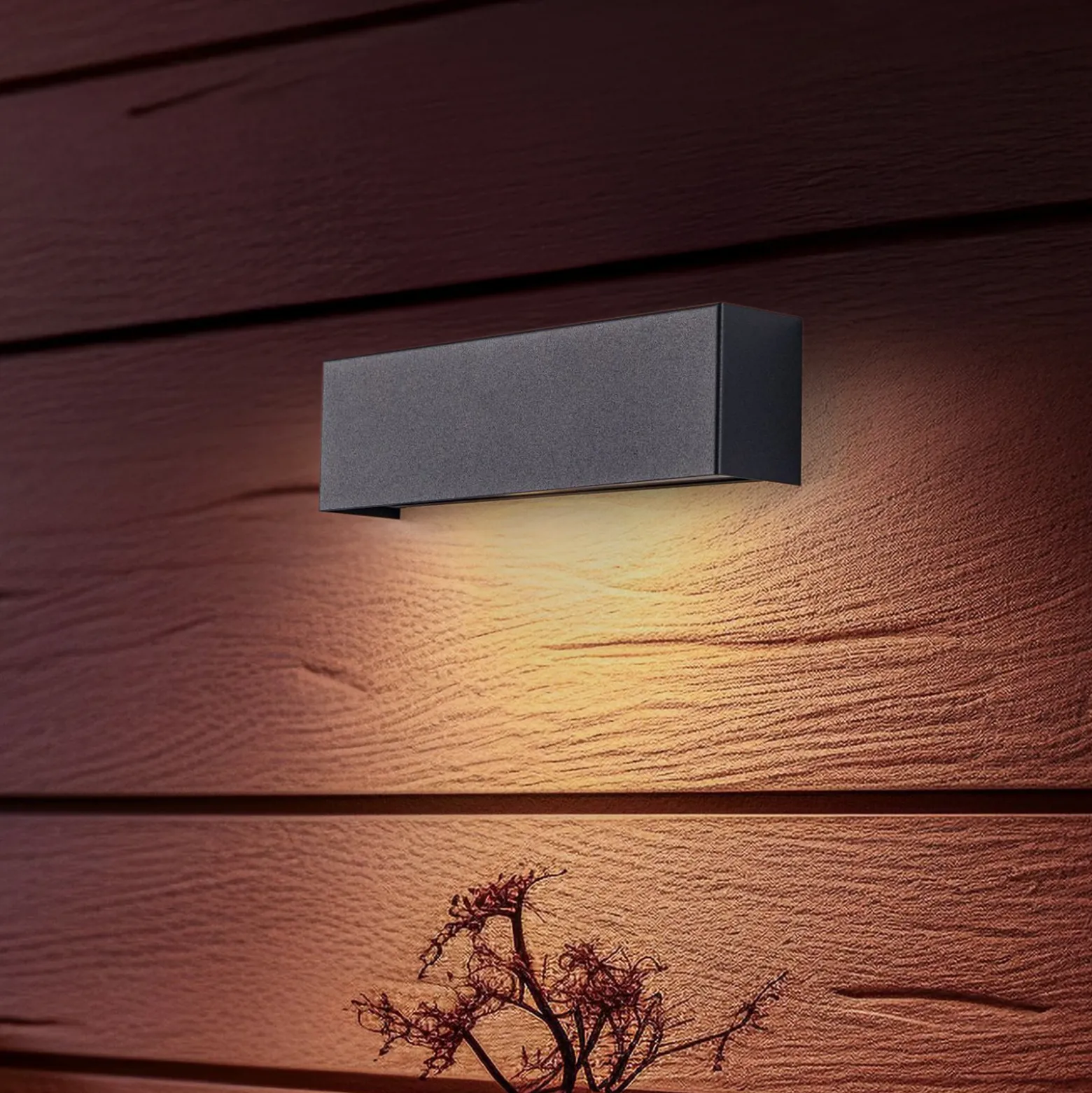 Aplique de pared Straight XS, ancho 26 cm, grafito