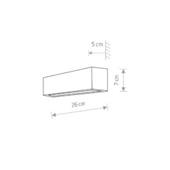 Aplique de pared Straight XS, ancho 26 cm, blanco