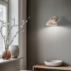 Aplique de pared Sven, 1 luz, beige, acero
