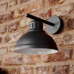 Aplique de pared Sven, negro, metal, 1 luz