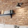 Aplique de pared Sven, negro, metal, 1 luz