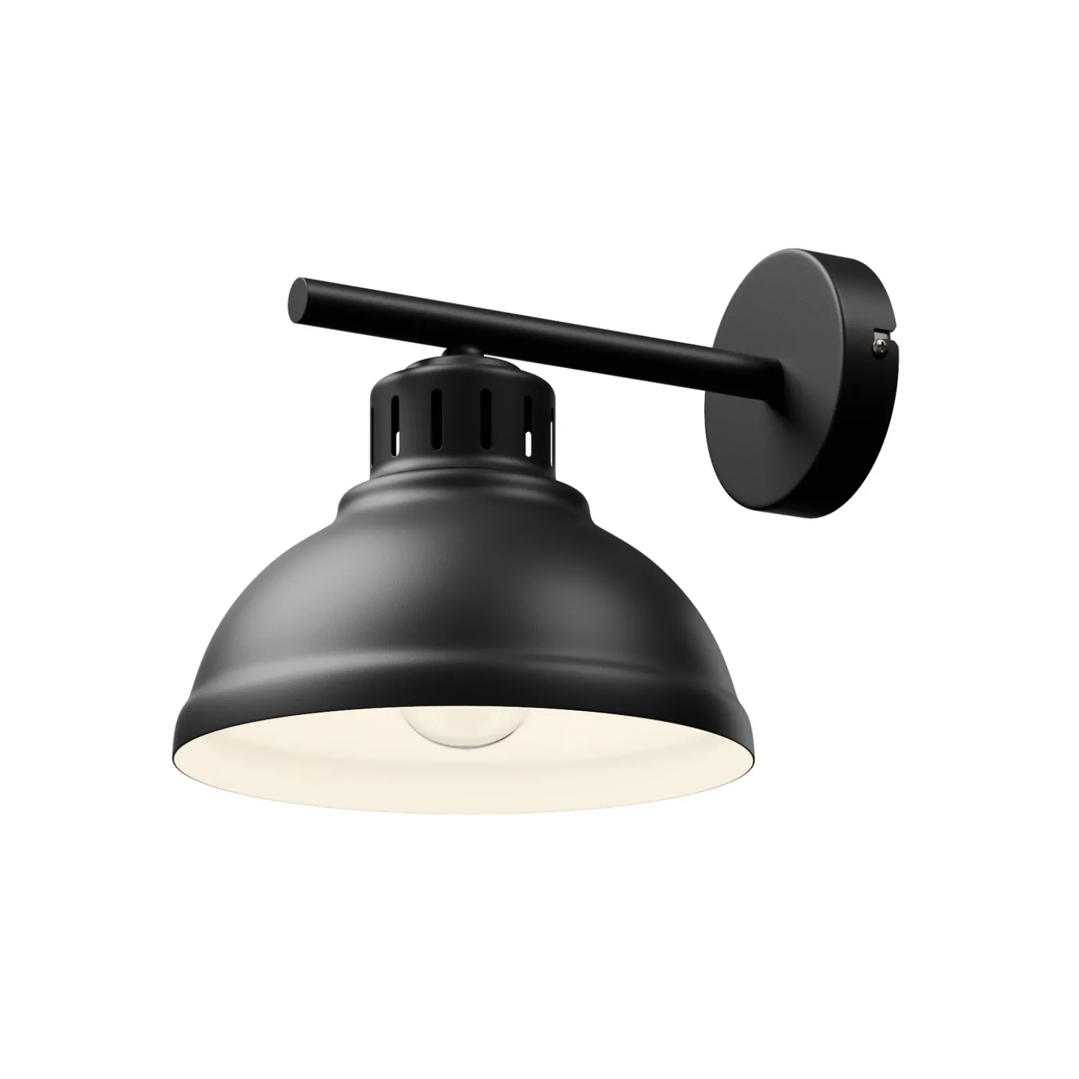 Aplique de pared Sven, negro, metal, 1 luz