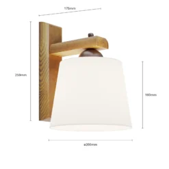 Aplique de pared Sweden con estructura de madera, roble nogal
