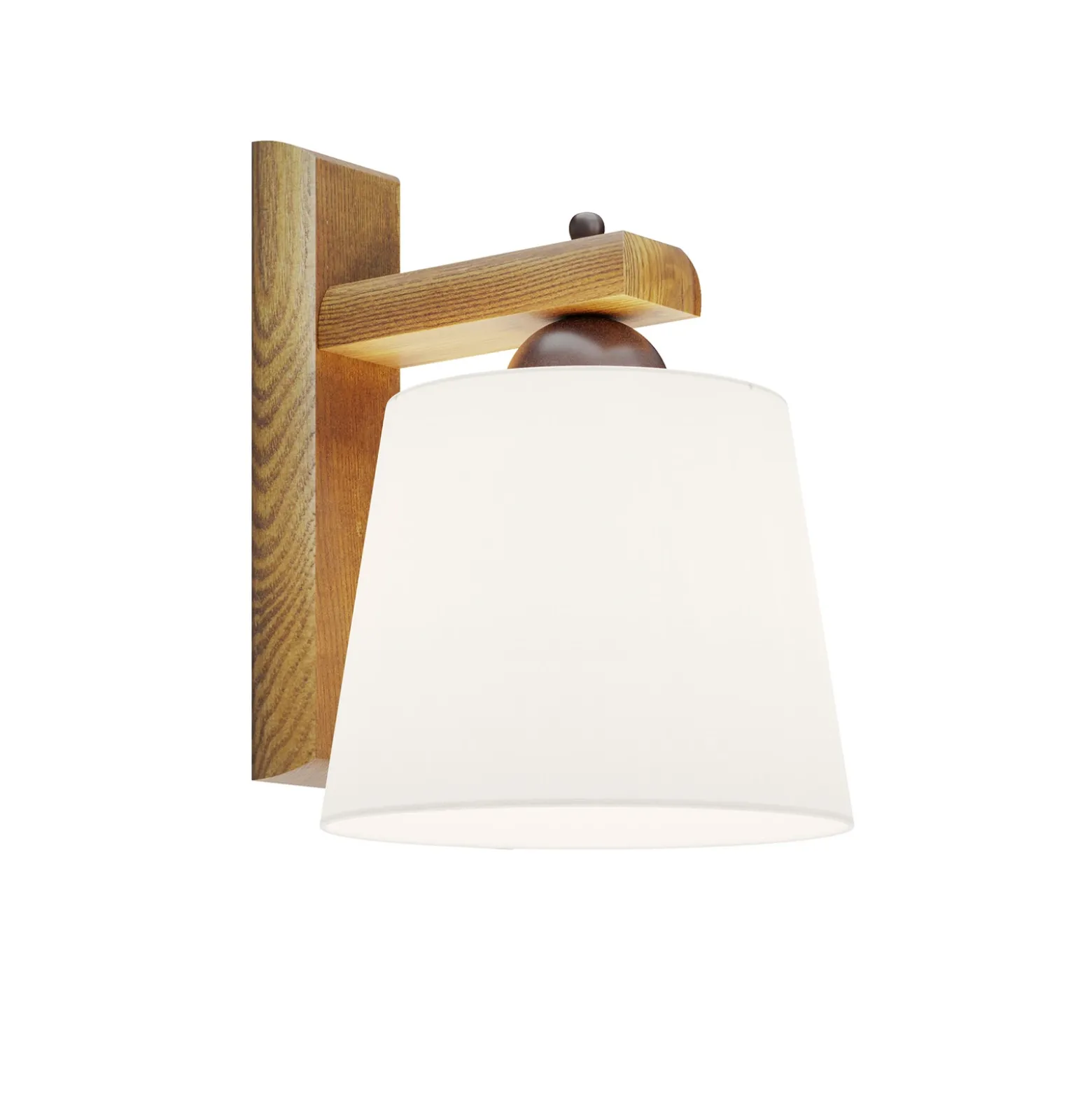 Aplique de pared Sweden con estructura de madera, roble nogal