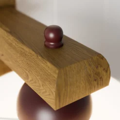 Aplique de pared Sweden con estructura de madera, roble nogal