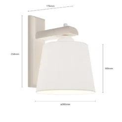 Aplique de pared Sweden con estructura de madera, blanco antiguo