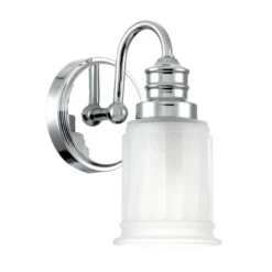 Aplique de pared Swell, color cromo, cristal, 24 cm, IP44, G9