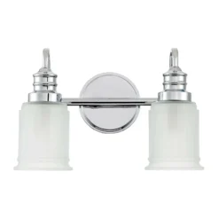 Aplique de pared Swell, color cromo, 2 luces, cristal, IP44, G9
