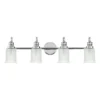 Aplique de pared Swell, color cromo, 4 luces, cristal, IP44, G9