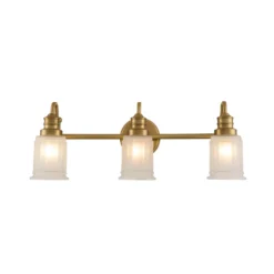 Aplique de pared Swell, color latón, 3 luces, cristal, IP44, G9