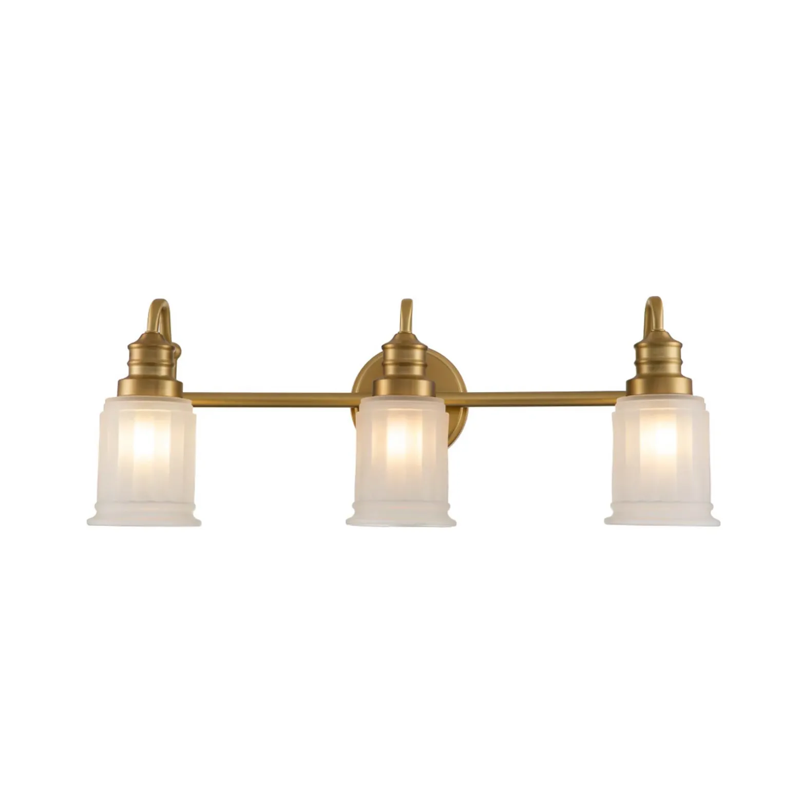Aplique de pared Swell, color latón, 3 luces, cristal, IP44, G9