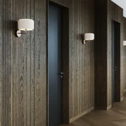 Aplique de pared Takai con pantalla textil de doble capa