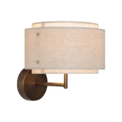 Aplique de pared Takai con pantalla textil de doble capa